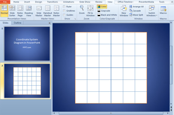 Sistema de Coordenadas 2D en PowerPoint