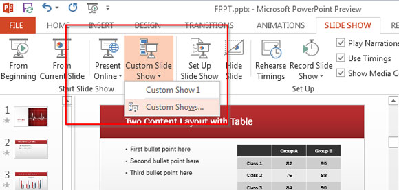 Slideshow personalizado en PowerPoint 2013