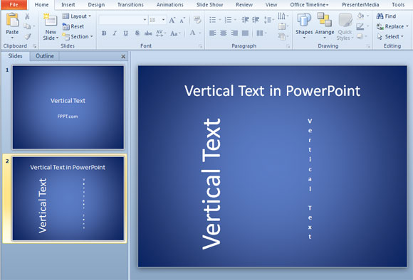 texto vertical powerpoint 2010