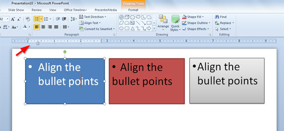 Cómo Alinear las Viñetas en PowerPoint 2010