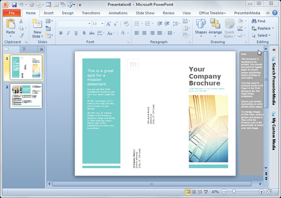 Plantillas de folletos simples para PowerPoint