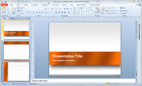 plantilla powerpoint naranja