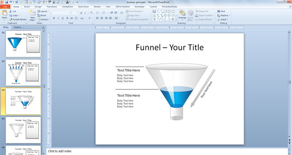 diagrama de embudo para PowerPoint