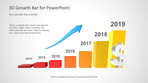 Gráfico de curva de crecimiento para PowerPoint