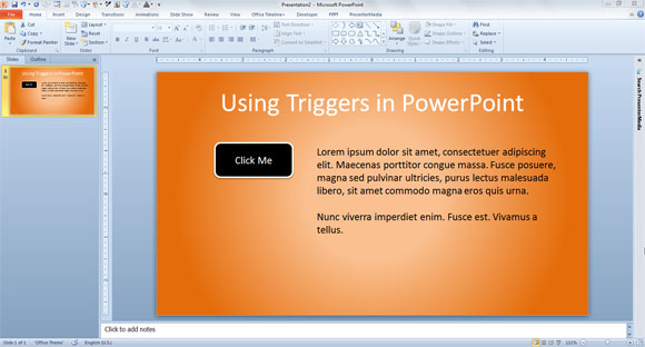 Cómo Usar Triggers en PowerPoint 2010 