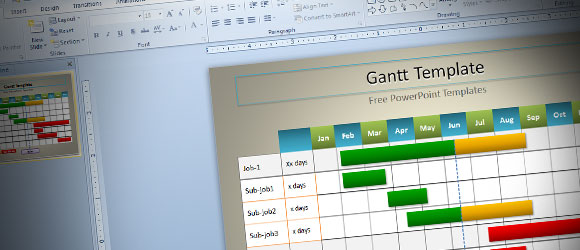 Simple Plantilla de Gantt para PowerPoint