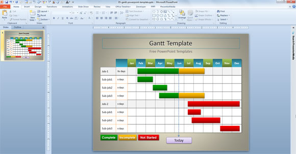 Plantilla de Gantt Simple