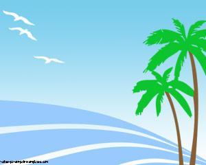 Palmeras en la Playa Powerpoint PPT Template