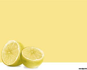 Plantilla Powerpoint con limones en la diapositiva